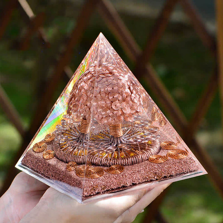 Olivenorma Rame Oro Rosa Bobina Energia Albero Orgone Piramide