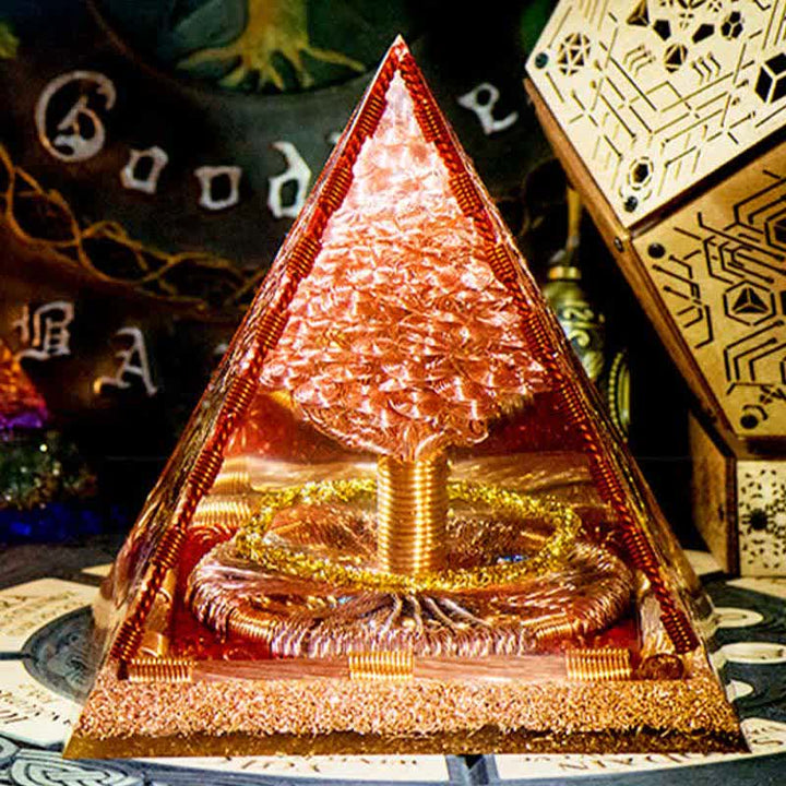 Olivenorma Rame Oro Rosa Bobina Energia Albero Orgone Piramide