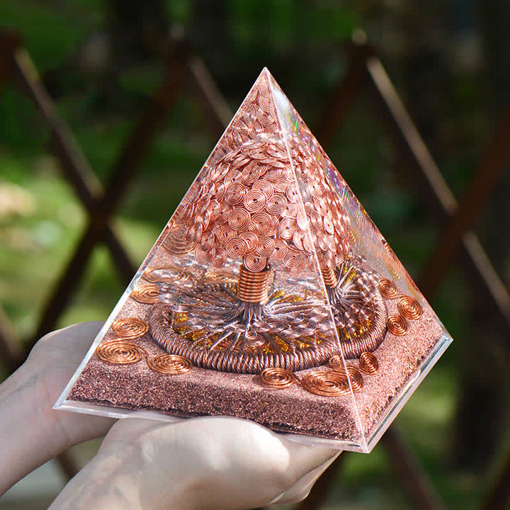 Olivenorma Rame Oro Rosa Bobina Energia Albero Orgone Piramide