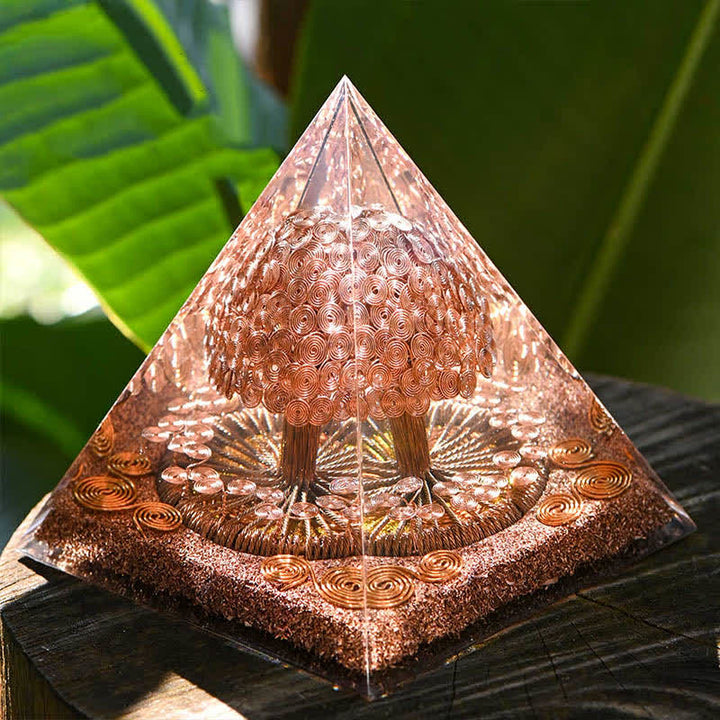 Olivenorma Rame Oro Rosa Bobina Energia Albero Orgone Piramide