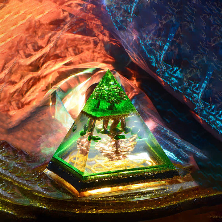 Olivenorma Piramide Orgonica ad Albero Invertito a Doppia Elica Cosmica