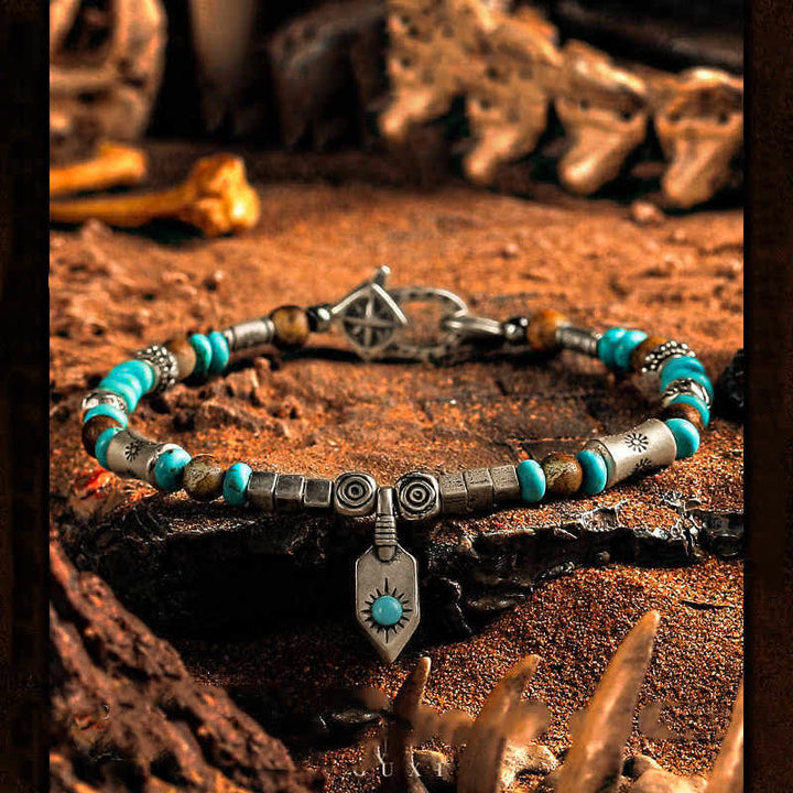 Braccialetto di perline di diaspro turchese "Tribal Secrets" Olivenorma