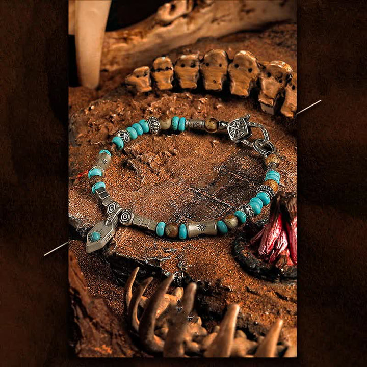 Braccialetto di perline di diaspro turchese "Tribal Secrets" Olivenorma