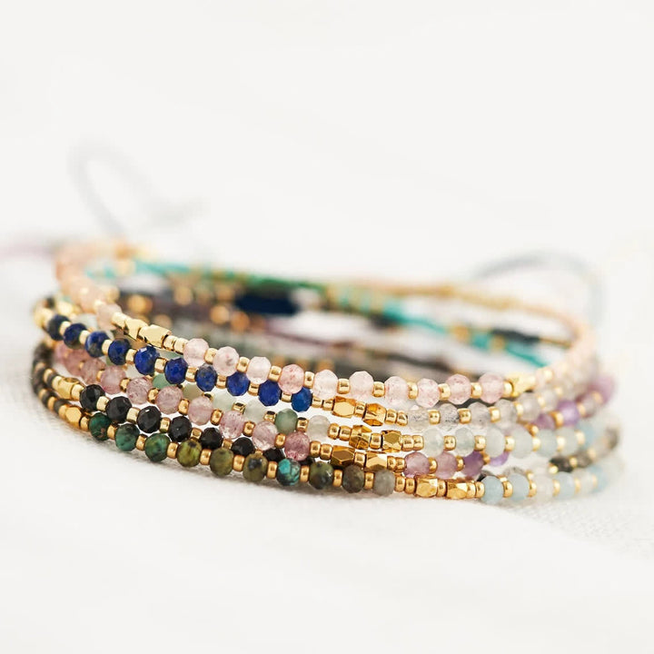 Bracciale con coulisse in perline di pietra naturale Olivenorma 