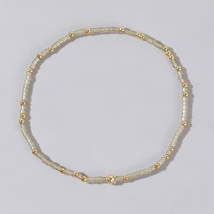 Olivenorma Braccialetto di perline di riso colorate 