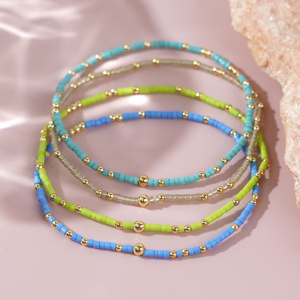 Olivenorma Braccialetto di perline di riso colorate 