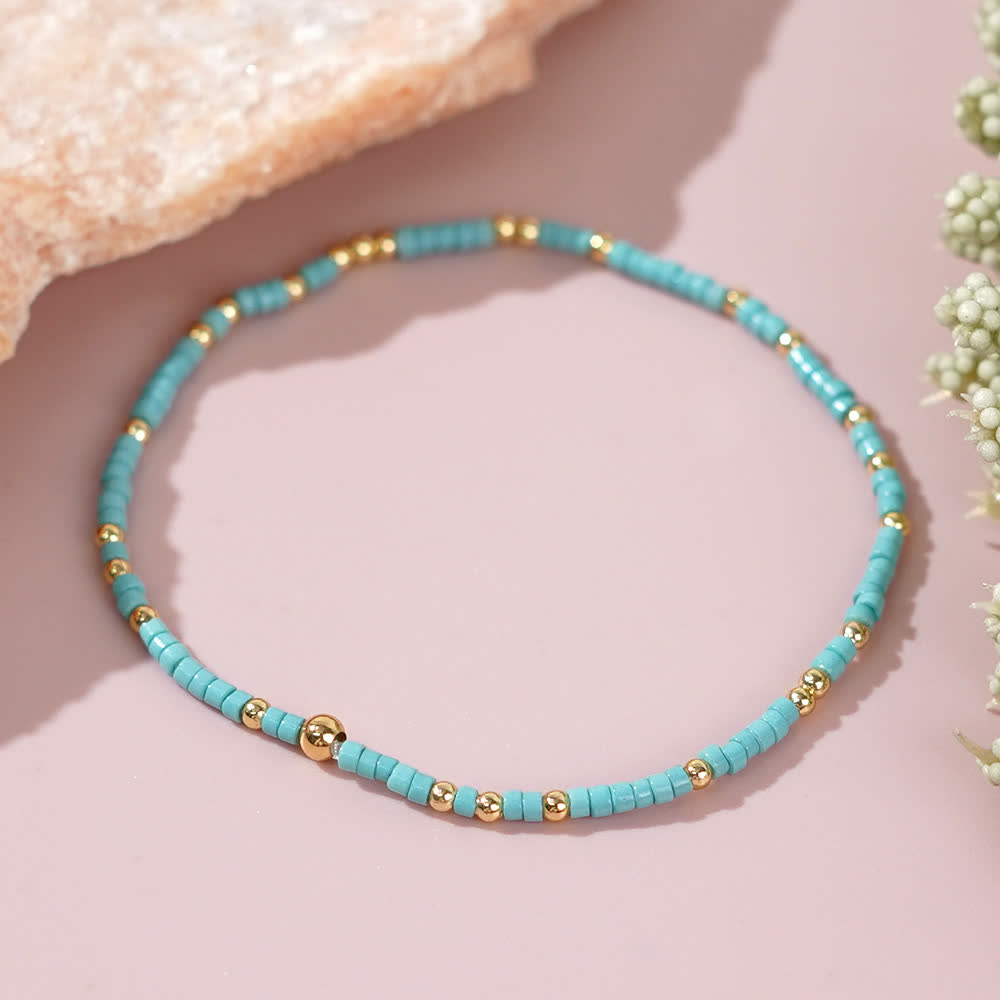 Olivenorma Braccialetto di perline di riso colorate 