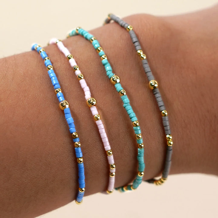 Olivenorma Braccialetto di perline di riso colorate 