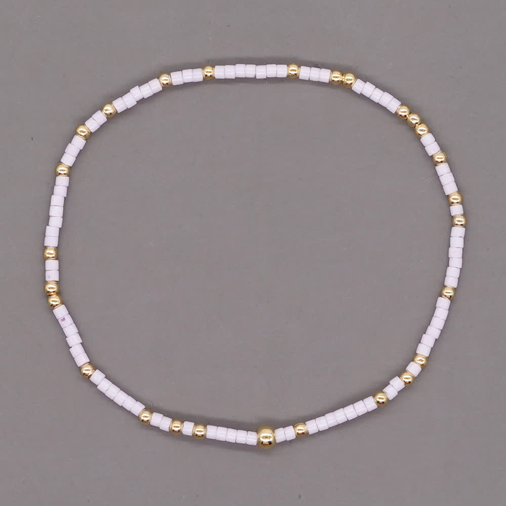 Olivenorma Braccialetto di perline di riso colorate 