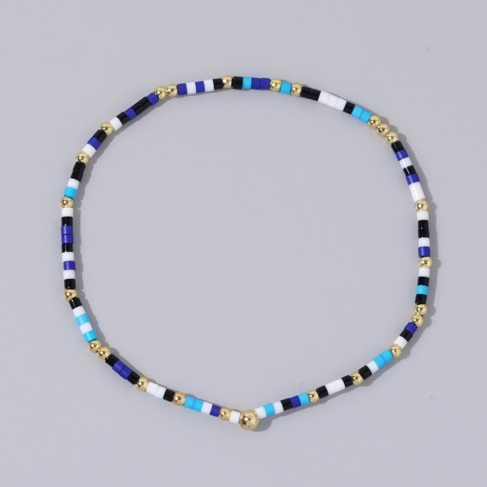 Olivenorma Braccialetto di perline di riso colorate 