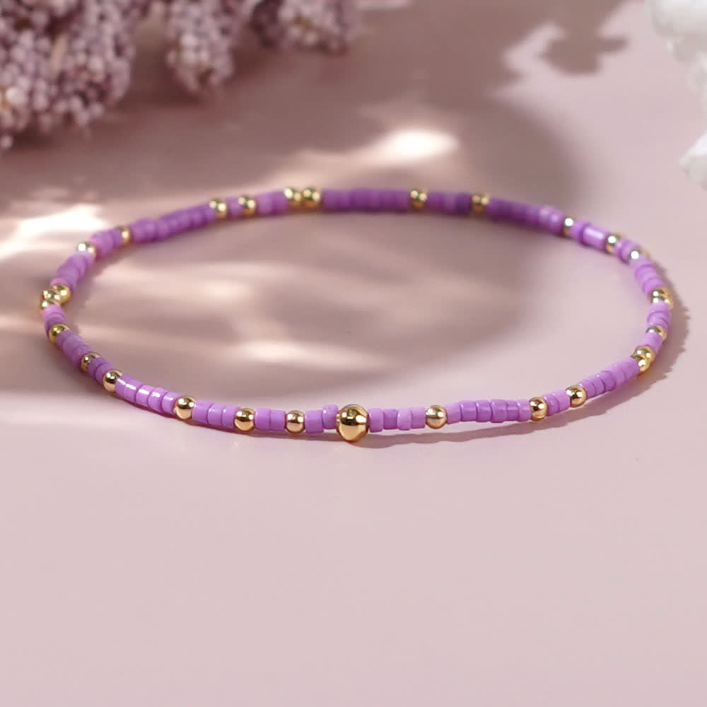 Olivenorma Braccialetto di perline di riso colorate 