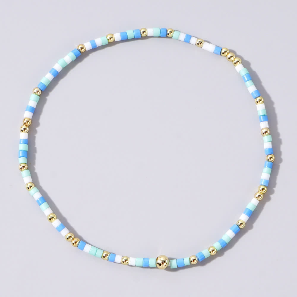 Olivenorma Braccialetto di perline di riso colorate 