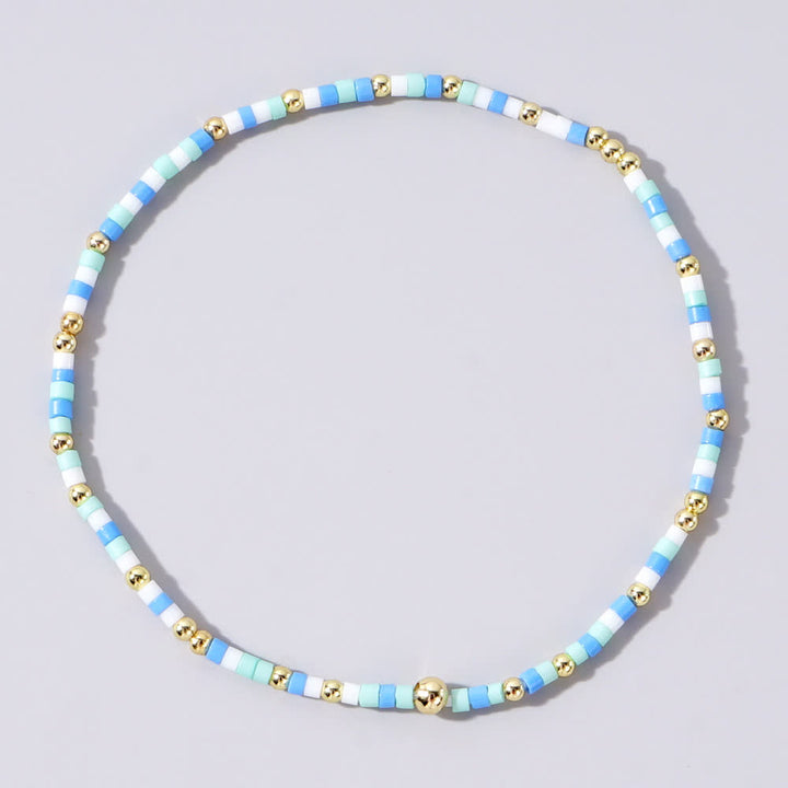 Olivenorma Braccialetto di perline di riso colorate 