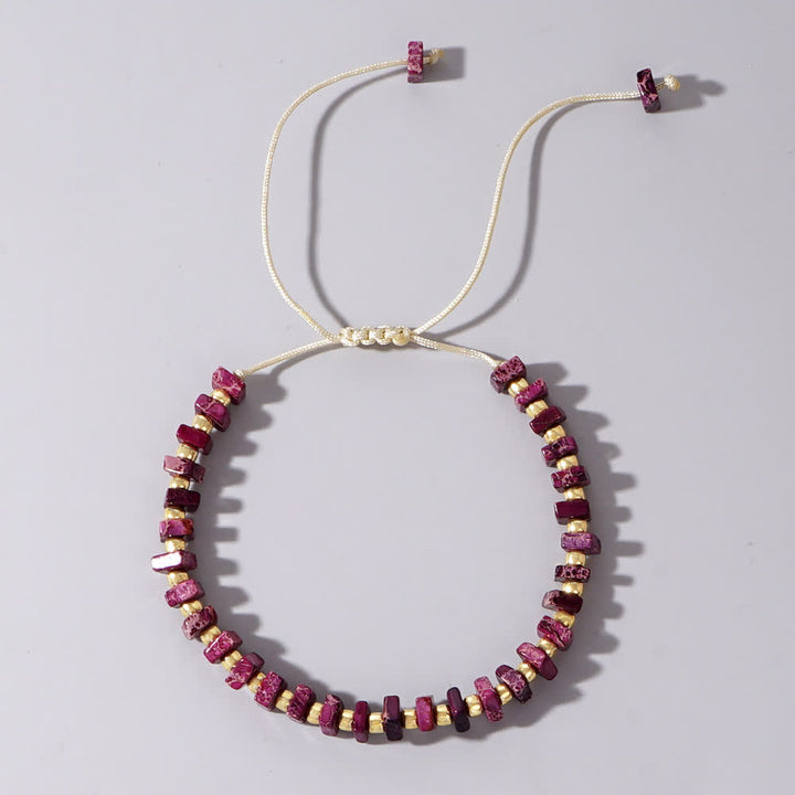 Braccialetto con coulisse in perline di pietra dell'imperatore dei chakra Olivenorma