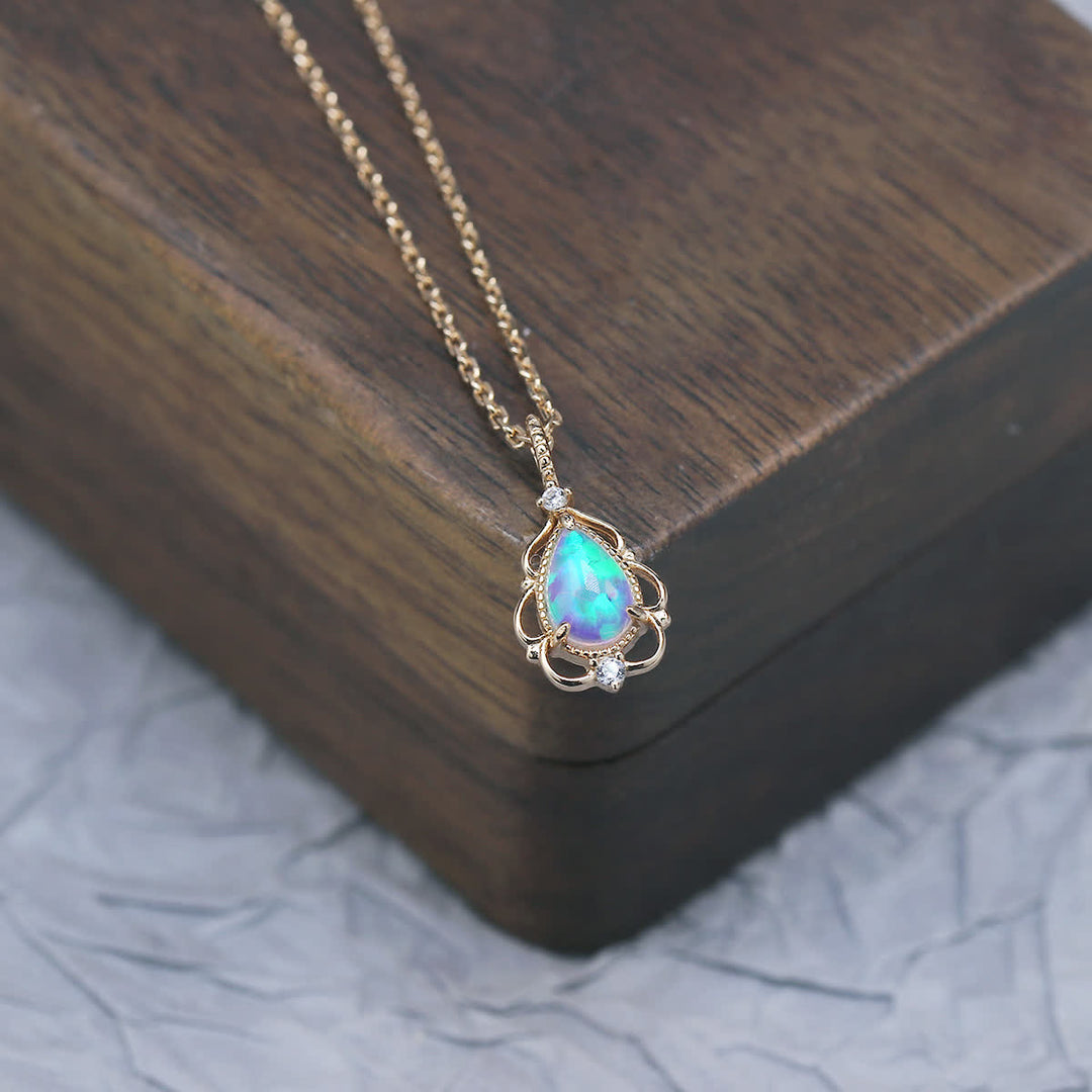 Collana Olivenorma in argento sterling con opale naturale in stile vintage