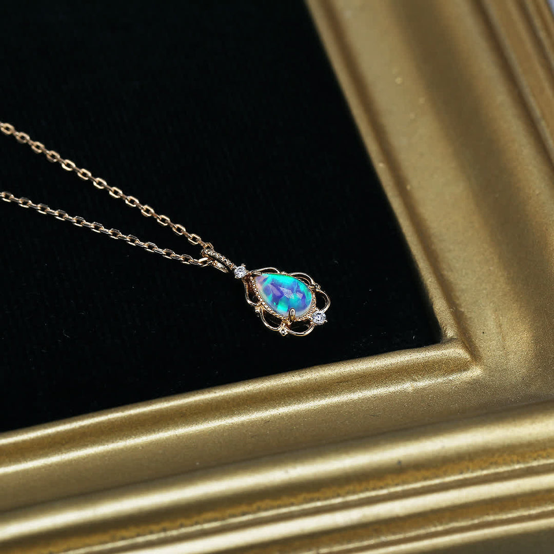 Collana Olivenorma in argento sterling con opale naturale in stile vintage