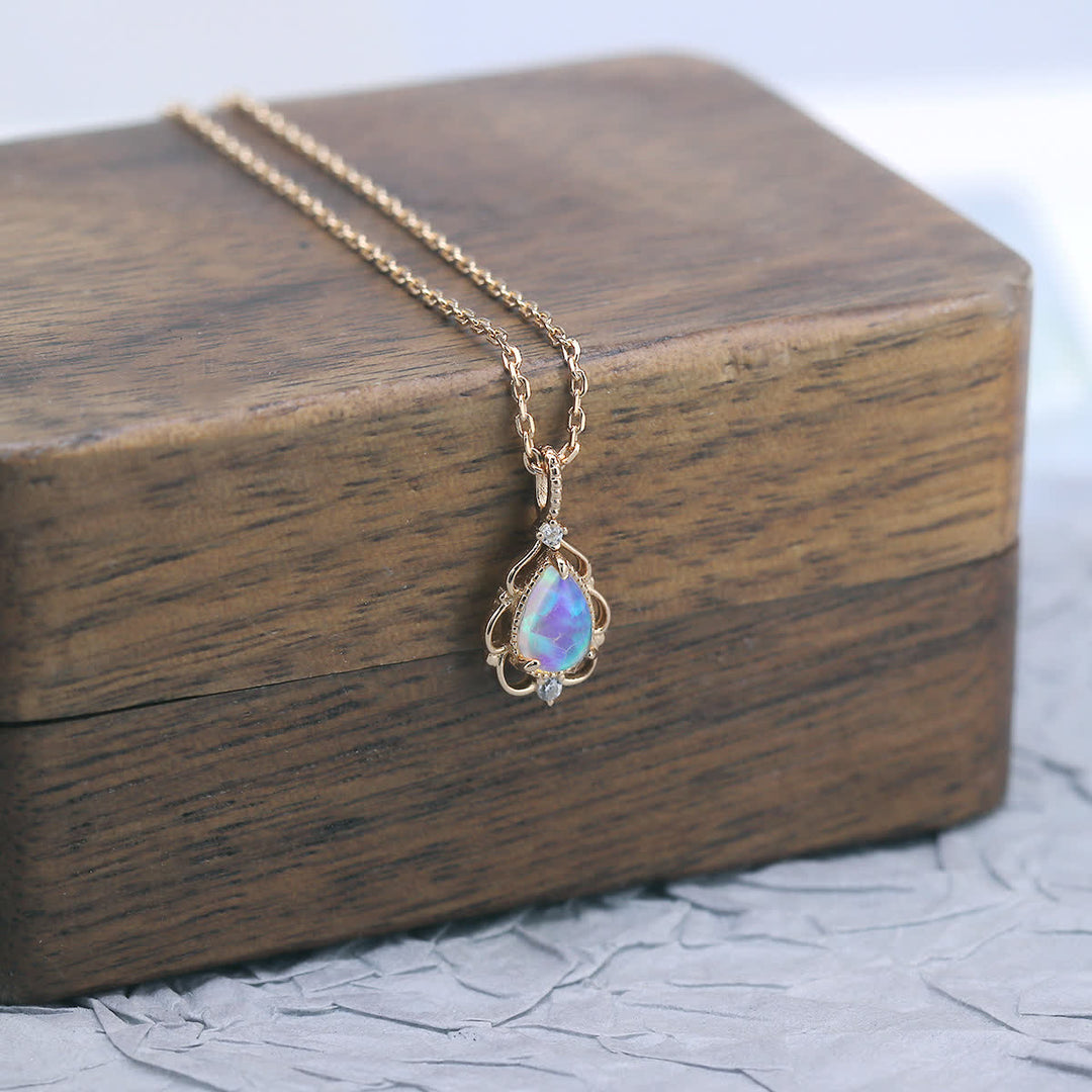 Collana Olivenorma in argento sterling con opale naturale in stile vintage