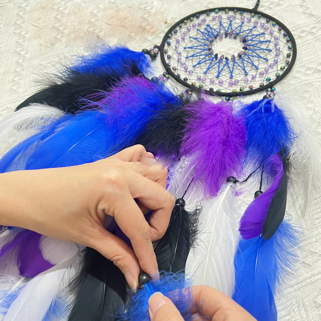 Olivenorma Perline di Ametista Blu Viola Acchiappasogni