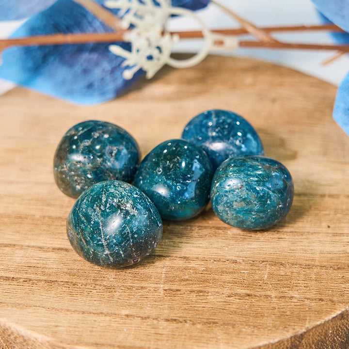 Olivenorma Pietra curativa levigata naturale blu apatite