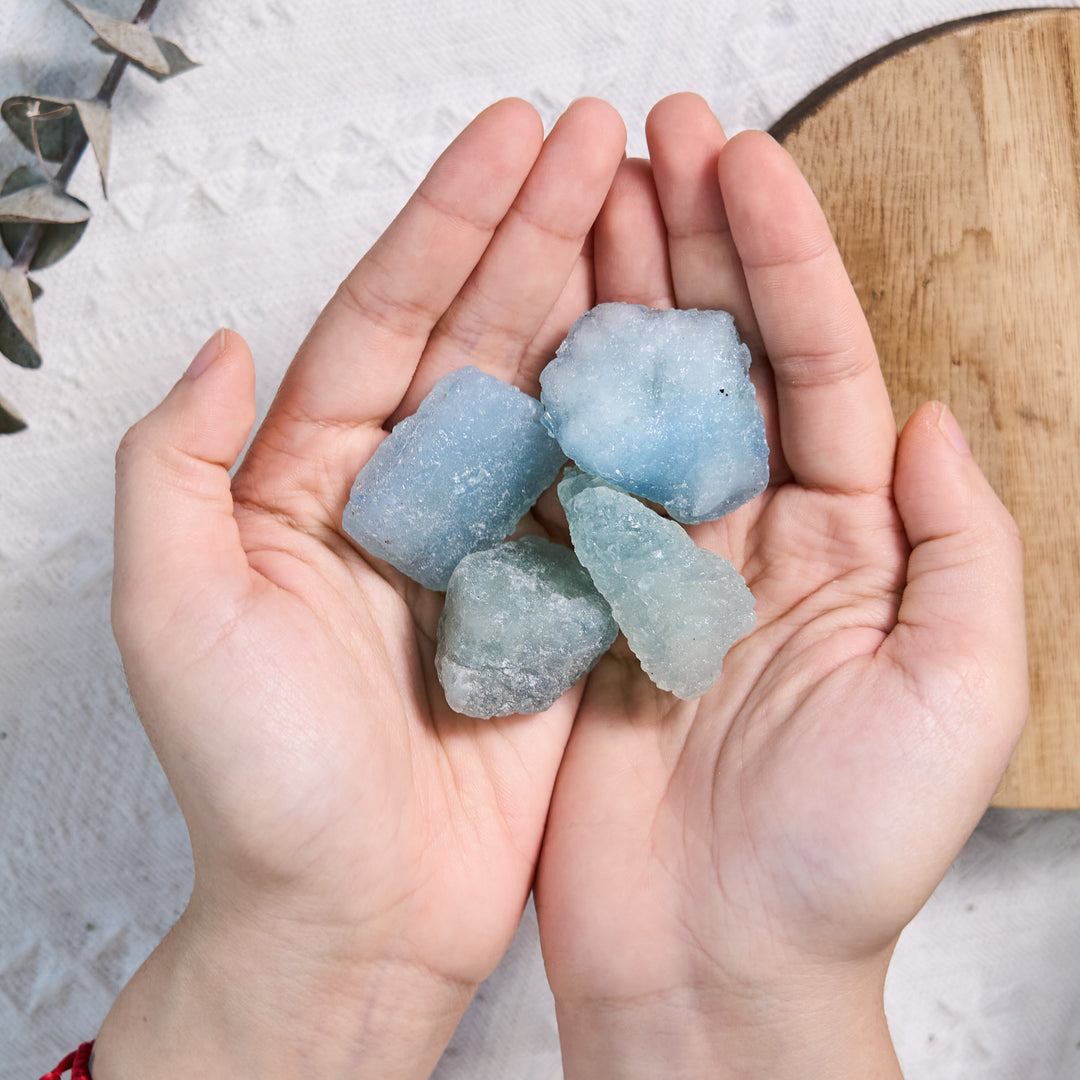 Olivenorma Pietra naturale grezza di acquamarina burattata alla rinfusa