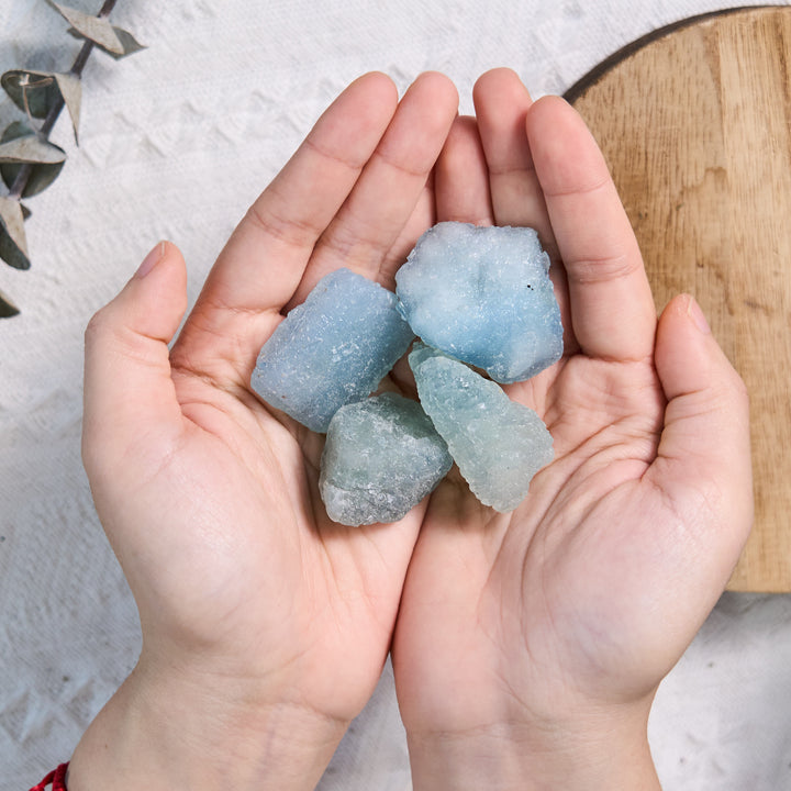 Olivenorma Pietra naturale grezza di acquamarina burattata alla rinfusa