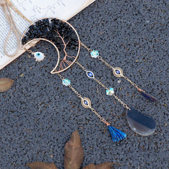 Olivenorma Black Moon Protezione Malocchio Campanelli eolici in cristallo