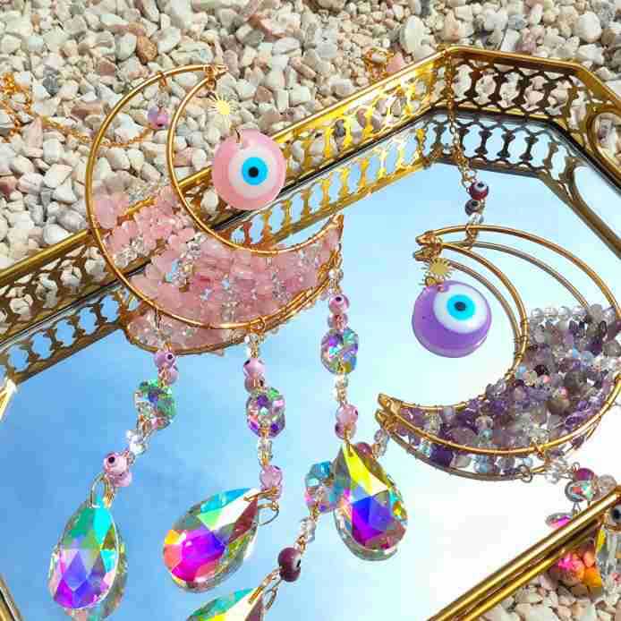 Olivenorma Natural Gem Protezione Malocchio Suncatcher Campanelli eolici