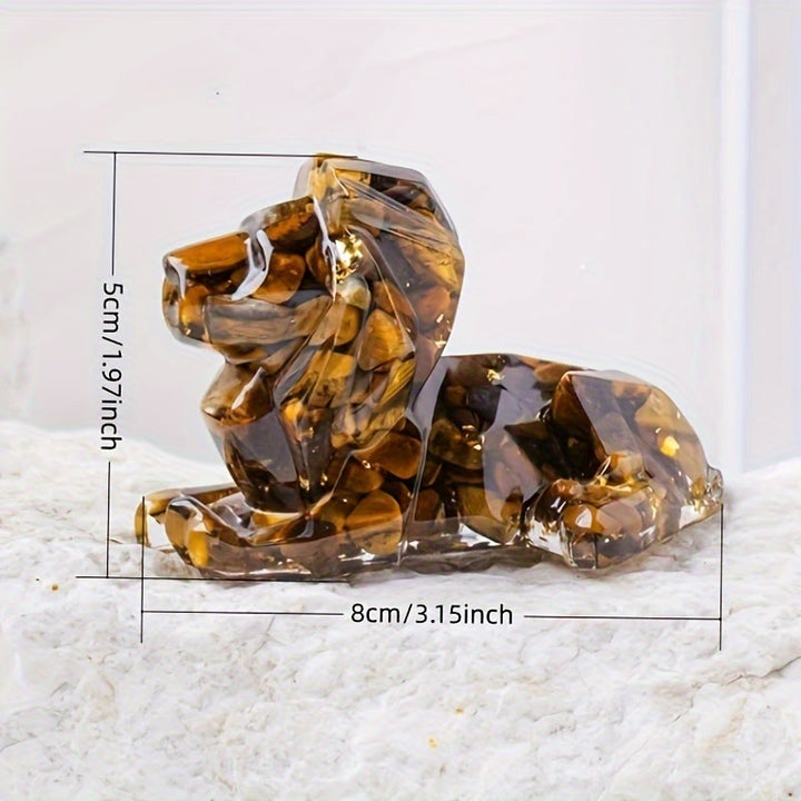 Decorazione in pietra preziosa con leone in pietra naturale Olivenorma