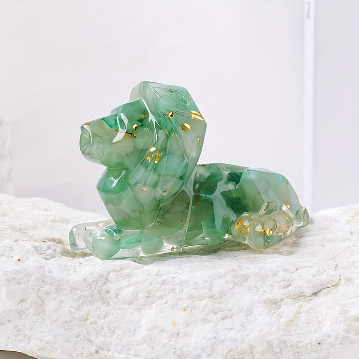 Decorazione in pietra preziosa con leone in pietra naturale Olivenorma