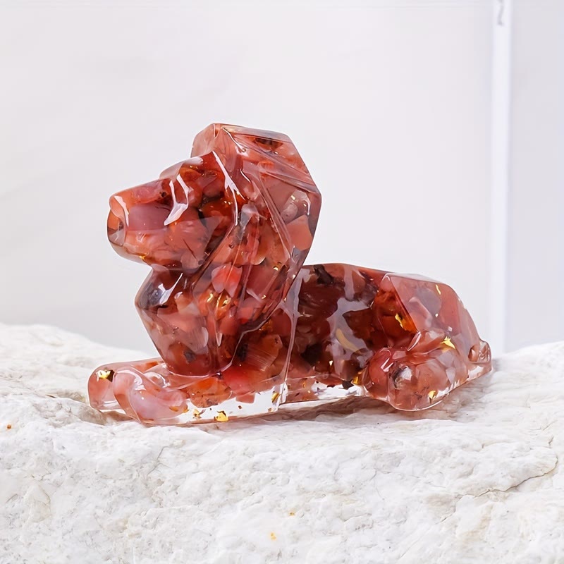 Decorazione in pietra preziosa con leone in pietra naturale Olivenorma