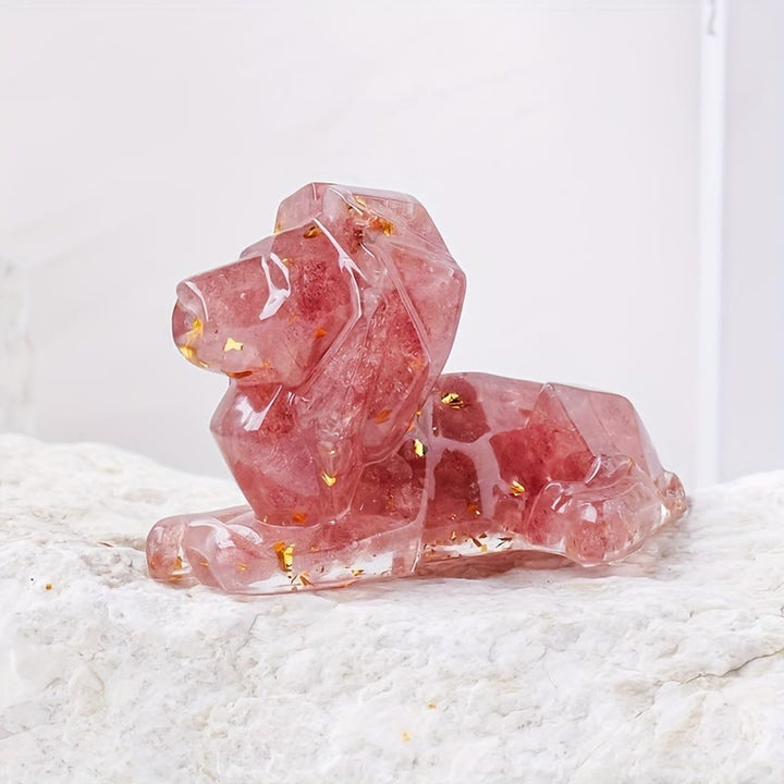 Decorazione in pietra preziosa con leone in pietra naturale Olivenorma