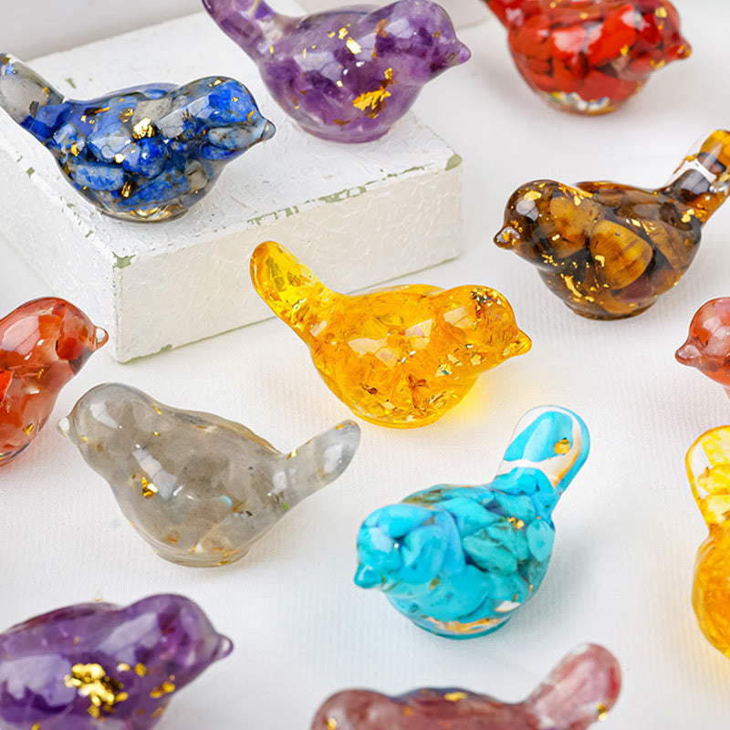 Olivenorma Scultura di uccello in cristallo naturale Decorazione in pietra preziosa - image 31