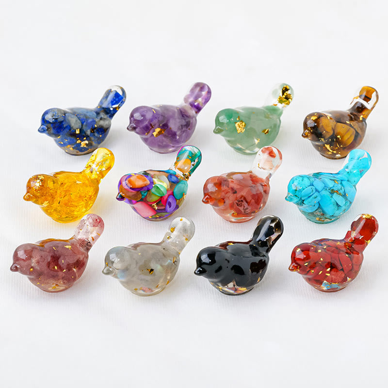 Olivenorma Scultura di uccello in cristallo naturale Decorazione in pietra preziosa - image 29