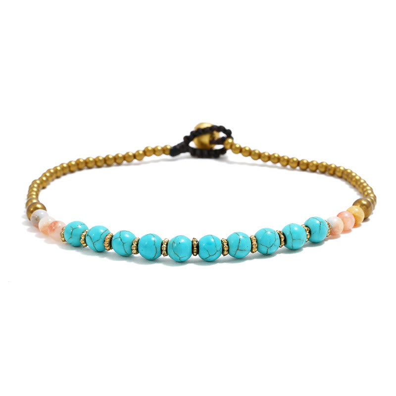 Olivenorma Boho Turquoise Foot Gem Perline Cavigliera