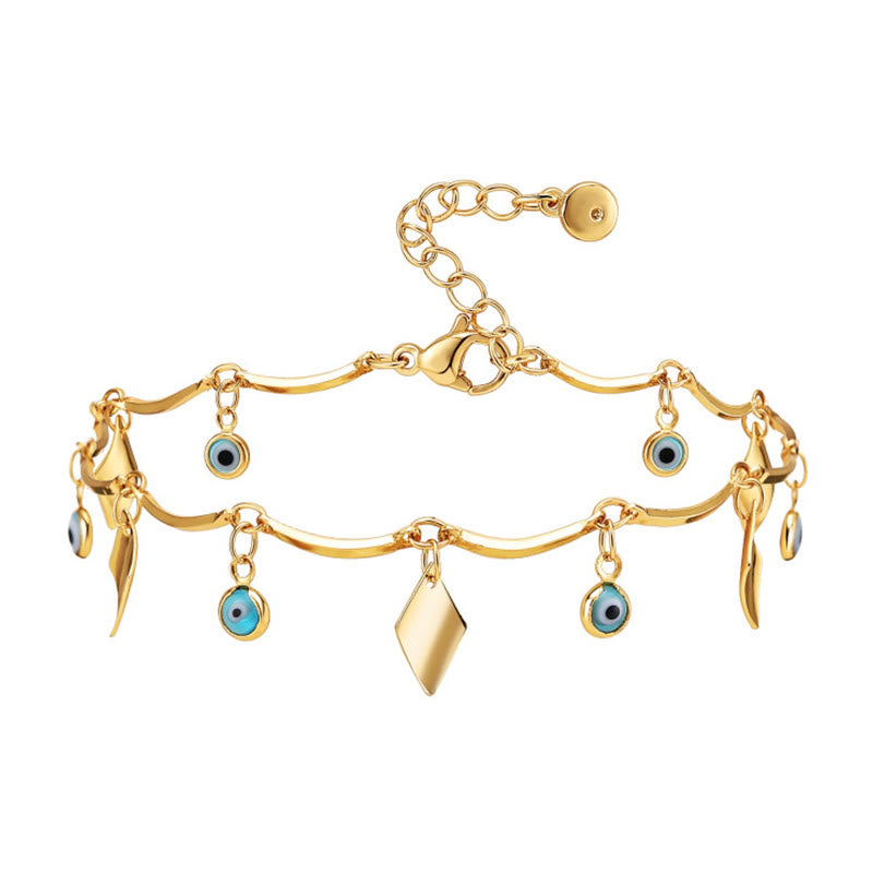 Olivenorma Cavigliera anti-malocchio placcata in oro 18K