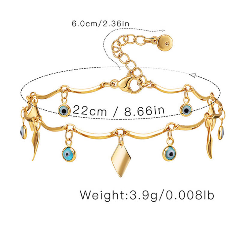 Olivenorma Cavigliera anti-malocchio placcata in oro 18K