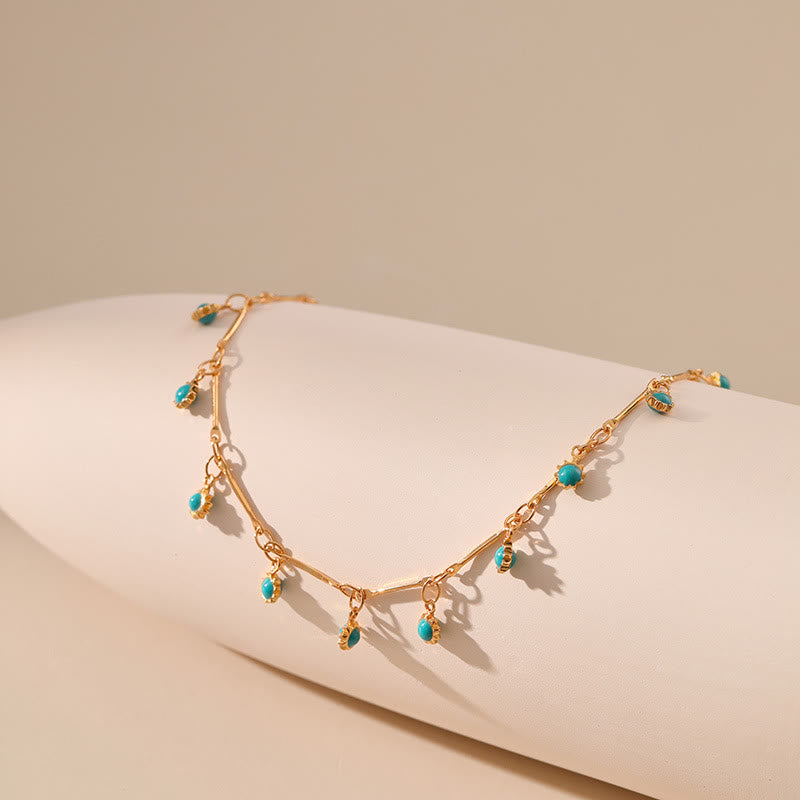 Olivenorma Bohemian Blue Charm Catena a maglie cavigliera