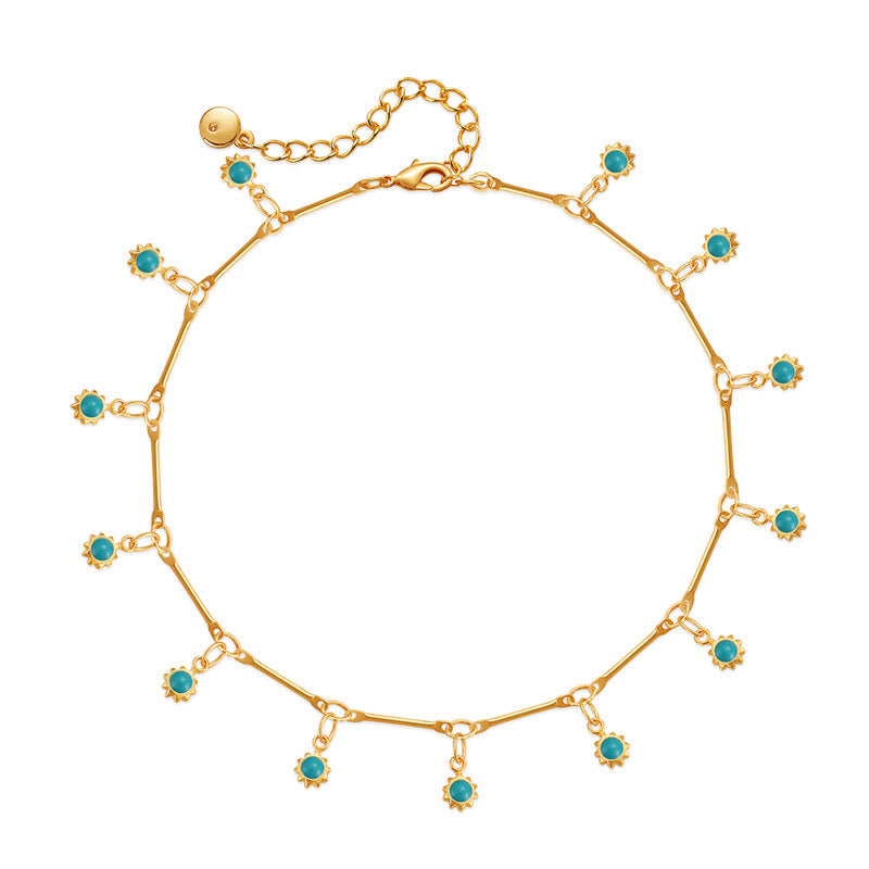 Olivenorma Bohemian Blue Charm Catena a maglie cavigliera