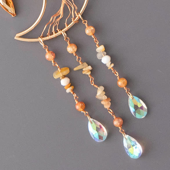 Olivenorma Perline di Agata Rossa Albero della Vita Campanello a Vento Lunare