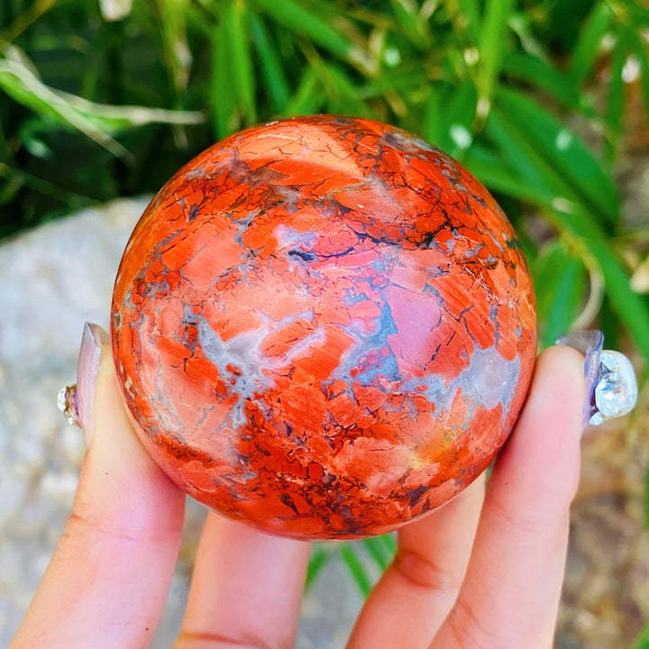 Sfera di cristallo di diaspro rosso naturale Olivenorma