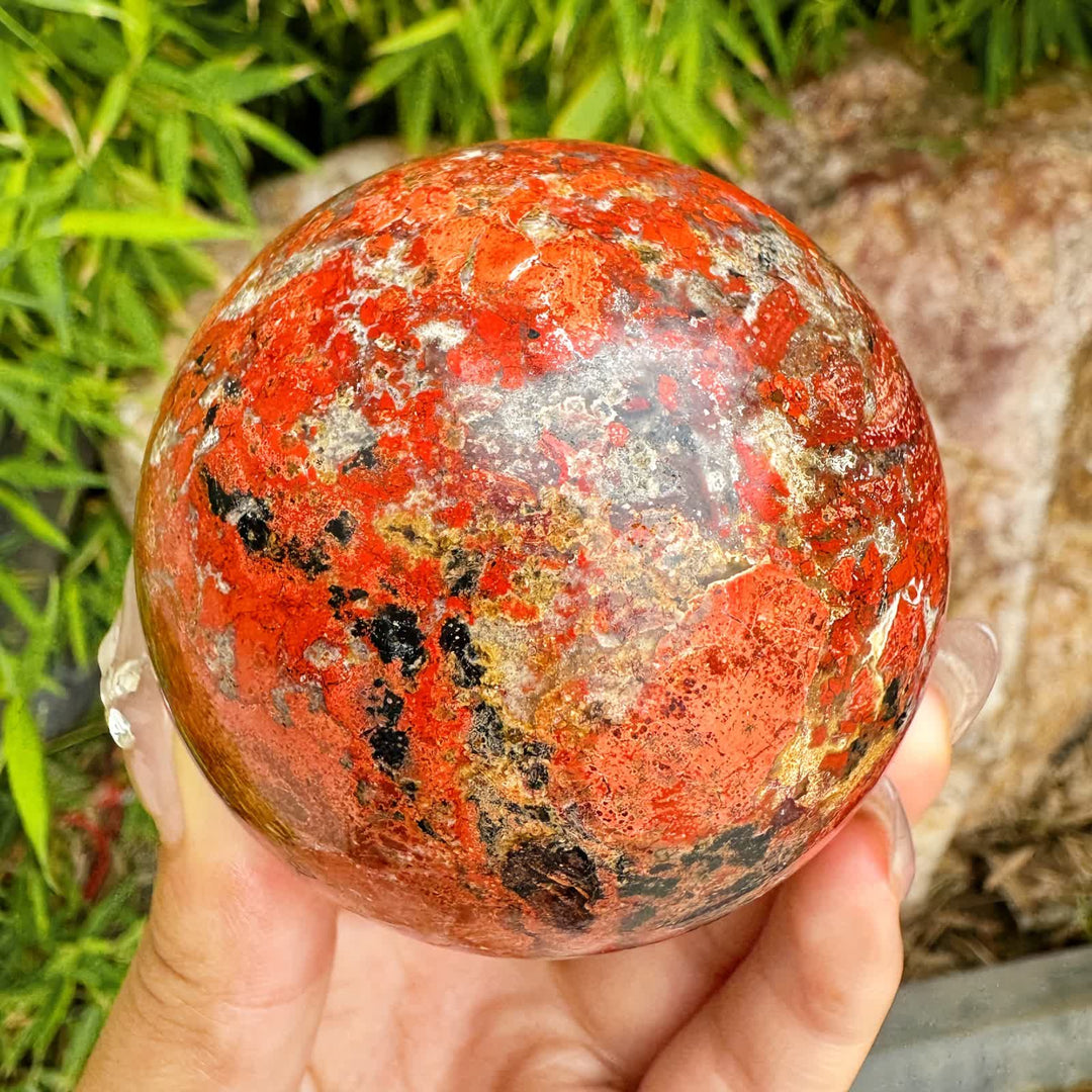 Sfera di cristallo di diaspro rosso naturale Olivenorma