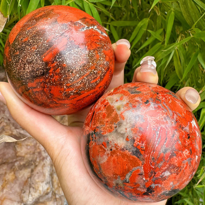 Sfera di cristallo di diaspro rosso naturale Olivenorma
