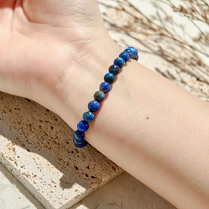 Bracciale Olivenorma con perline di lapislazzuli naturali da 6 mm 