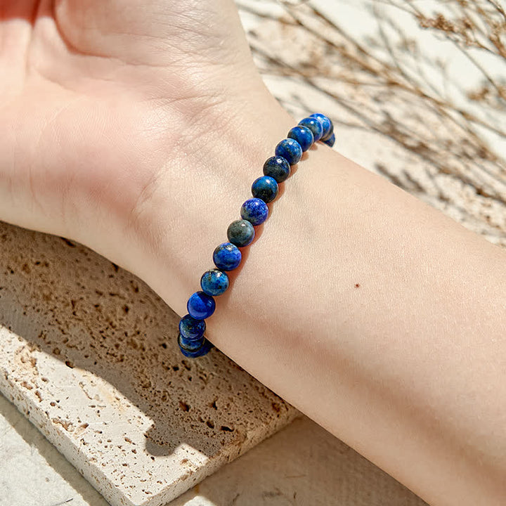Bracciale Olivenorma con perline di lapislazzuli naturali da 6 mm 