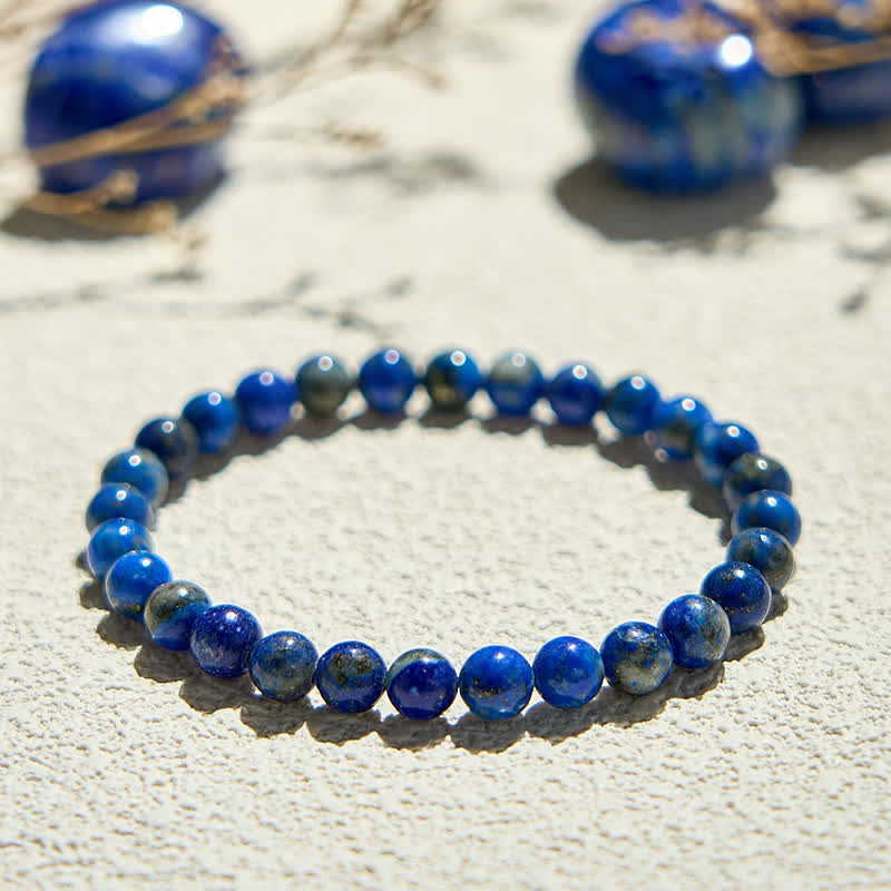 Bracciale Olivenorma con perline di lapislazzuli naturali da 6 mm 