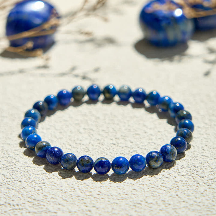 Bracciale Olivenorma con perline di lapislazzuli naturali da 6 mm 