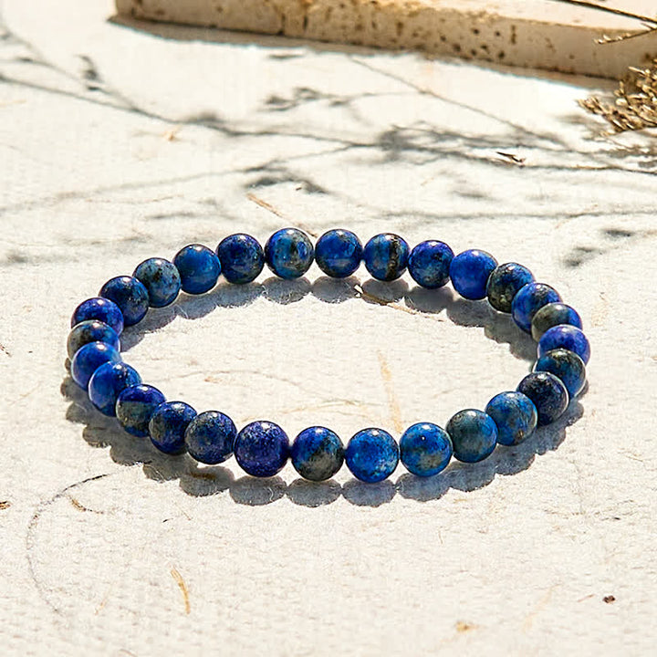 Bracciale Olivenorma con perline di lapislazzuli naturali da 6 mm 