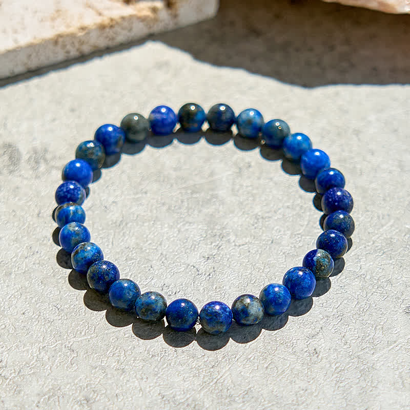 Bracciale Olivenorma con perline di lapislazzuli naturali da 6 mm 