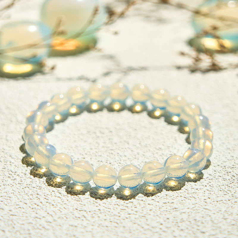 Braccialetto di perline di opalite naturale Olivenorma da 6-10 mm 