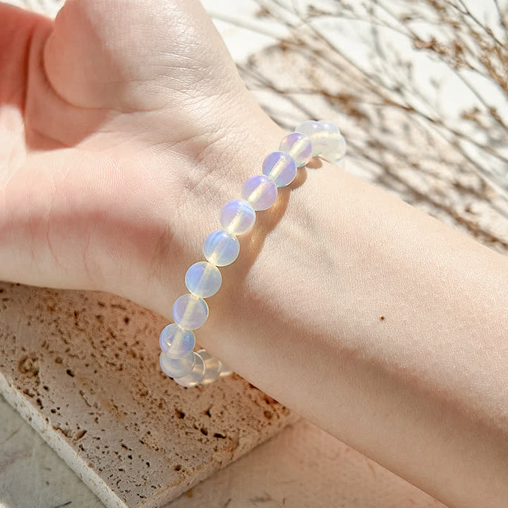 Braccialetto di perline di opalite naturale Olivenorma da 6-10 mm 